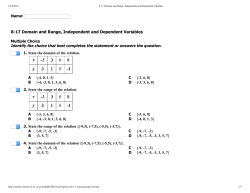 8-17 Domain and Range, Independent and Dependent Variables