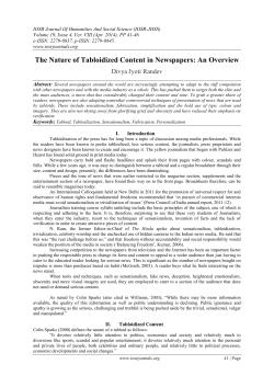 The Nature of Tabloidized Content in Newspapers: An