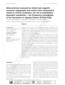 Atherosclerosis measured by whole body magnetic resonance