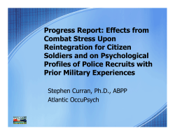 Effects from Combat Stress Upon Reintegration for Citizen Soldiers