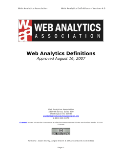 Web Analytics Definitions - Digital Analytics Association