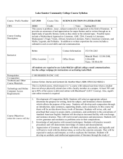 LIT2930 Spring 2012 - Lake