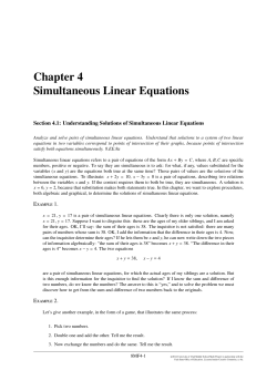 Chapter 4 Simultaneous Linear Equations