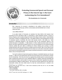 Protecting Commercial Speech and Personal Privacy in the Internet