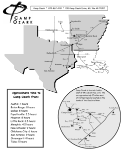 Approximate time to Camp Ozark from: