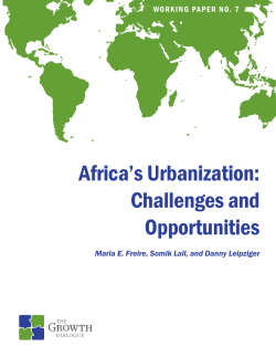 Africa`s Urbanization: Challenges and Opportunities