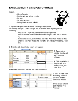to Excel Assignment 5