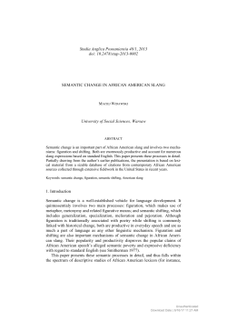 Semantic Change in African American Slang