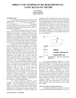 Direct-Use Temperature Requirements: A Few Rules of Thumb