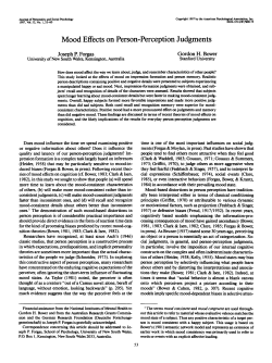 Mood Effects on Person-Perception Judgments