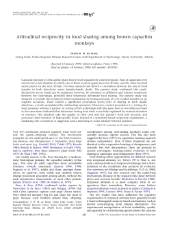 Attitudinal reciprocity in food sharing among brown capuchin monkeys