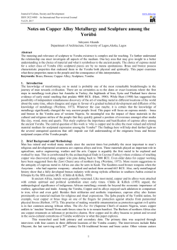 Notes on Copper Alloy Metallurgy and Sculpture among the Yor&ugrave;b&aacute;