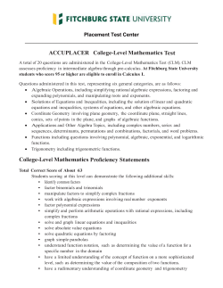 ACCUPLACER College-Level Mathematics Test College