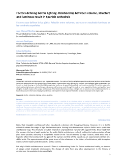 Factors defining Gothic lighting. Relationship between volume
