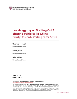 Leapfrogging or Stalling Out? Electric Vehicles in China