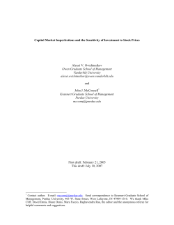 Capital Market Imperfections and the Sensitivity of Investment to