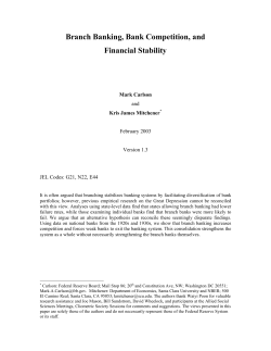 The Effect of Branch Banking on Financial Stability