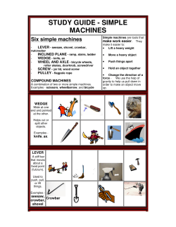 STUDY GUIDE - SIMPLE MACHINES Six simple machines