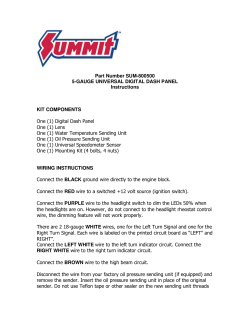 Part Number SUM-800500 5-GAUGE UNIVERSAL DIGITAL DASH