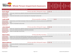 Accredited Impairment Assessors for the Return To Work scheme