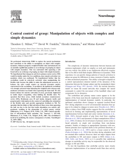 Central control of grasp: Manipulation of objects with complex and