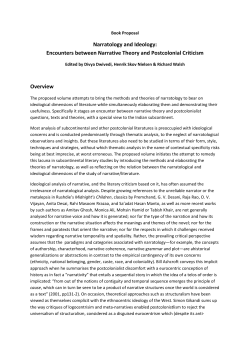 Narratology and Ideology: Encounters between Narrative Theory