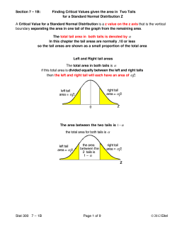 7-1B: Confidence Intervals critical values
