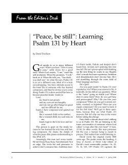 Peace, be still: Learning Psalm 131 by Heart