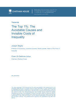 The Top 1%: The Avoidable Causes and Invisible Costs of Inequality