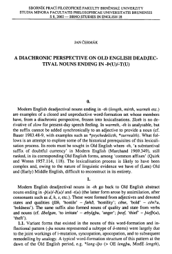 A DIACHRONIC PERSPECTIVE ON OLD ENGLISH DEADJEC