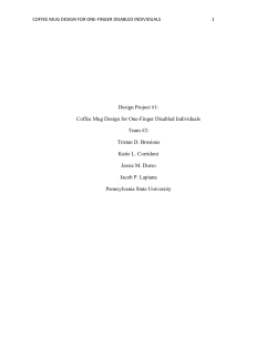 Design Project #1: Coffee Mug Design for One