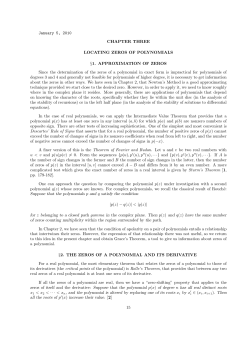 3. Locating Zeros of Polynomials
