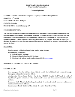 2011-2012 Syllabus - Spanish VI AP - Cinema