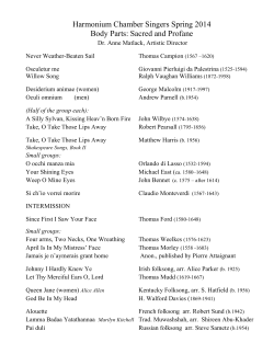 Sacred and Profane - Harmonium Choral Society