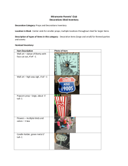 Props/Decorations Inventory