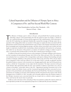 Cultural Imperialism and the Diffusion of Olympic Sport in Africa