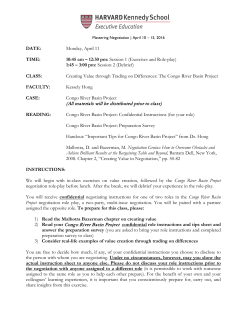 The Congo River Basin Project Assignment