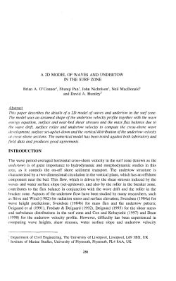 a 2d model of waves and undertow in the surf zone