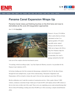 Panama Canal Expansion Wraps Up