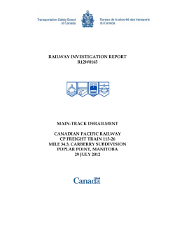 RAILWAY INVESTIGATION REPORT R12W0165 MAIN