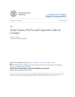 Trade Unions, NGOs, and Corporate Codes of Conduct