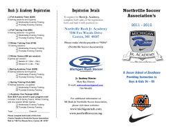 Rush Jr. Academy Registration Registration Details Northville