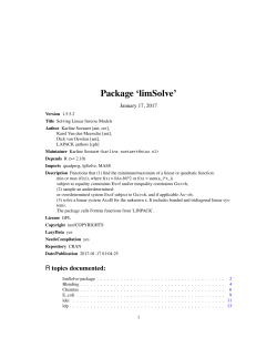 Package `limSolve`