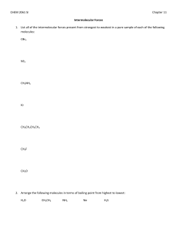 CHEM 2061 SI Chapter 11 Intermolecular Forces 1. List all of the