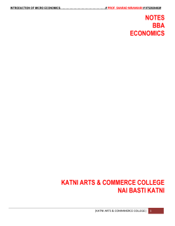 Notes: BBA Economics - Unit 1 - Katni Arts and Commerce College
