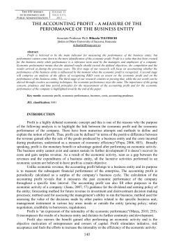 the accounting profit &ndash; a measure of the performance of the business