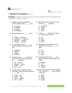 Sentence Completion 1 - English for Everyone