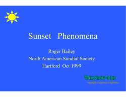 Sunset Phenomena - Walking Shadow Designs