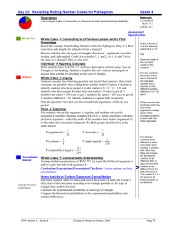 Day 22: Revisiting Rolling Number Cubes for Pythagoras Grade 8