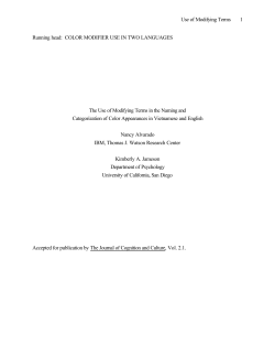 Use of Modifying Terms 1 Running head: COLOR MODIFIER USE